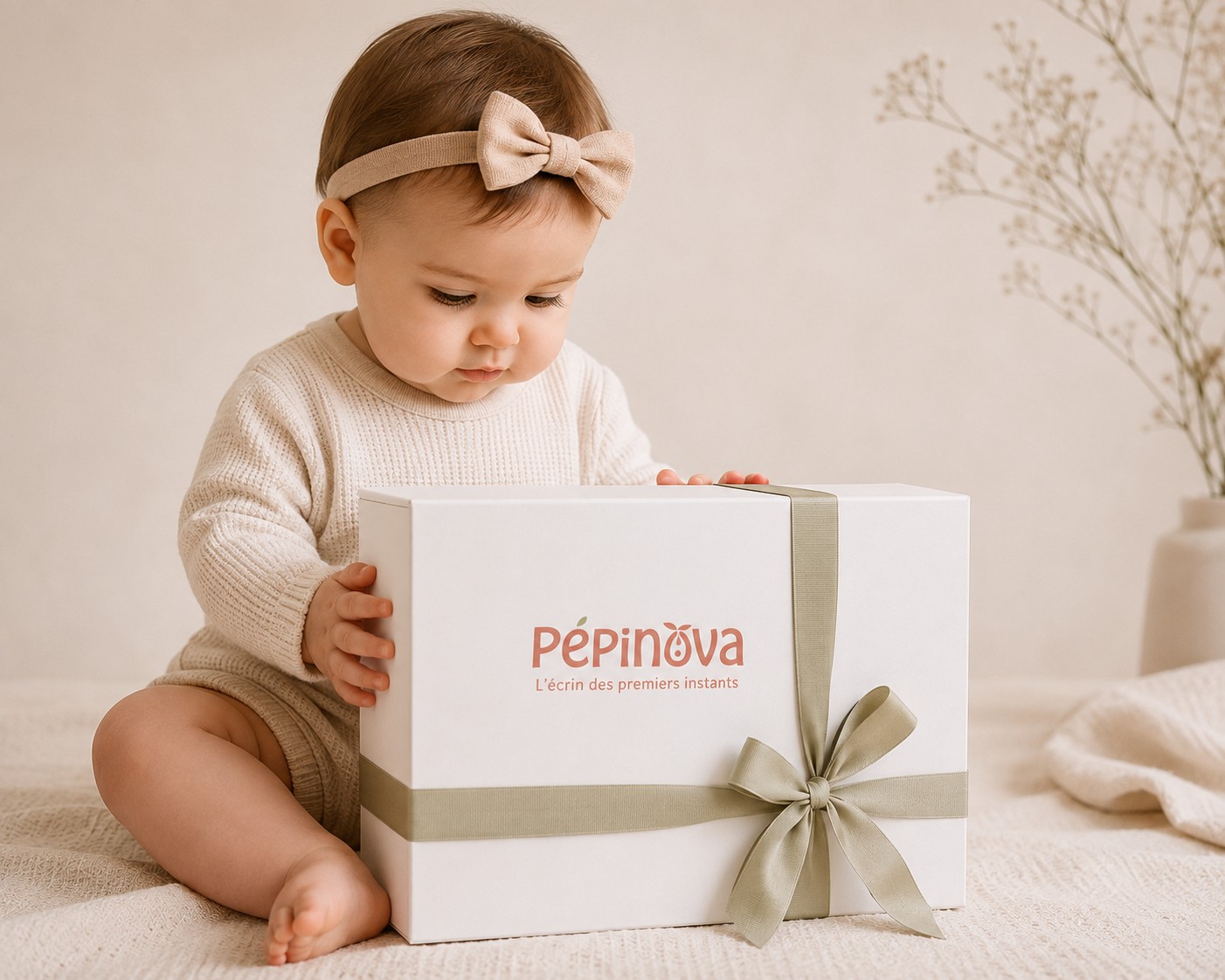Bébé découvrant un coffret Pépinova